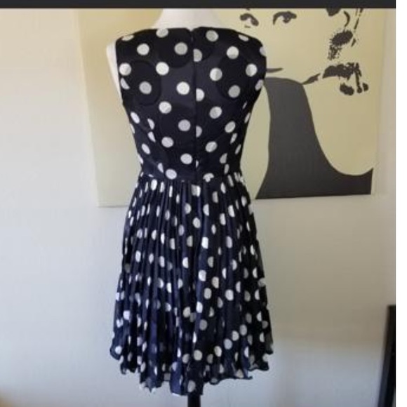 Adrianna Papell Navy polka dot dress - Picture 3 of 4
